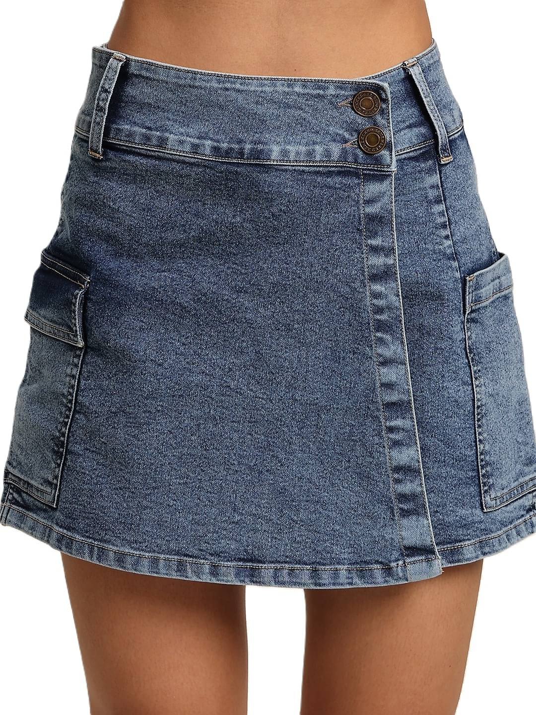 Bene Kleed Blue Cotton Women's A-Line Skirt ( Pack of 1 ) Bene Kleed Blue Cotton Women's A-Line Skirt ( Pack of 1 )