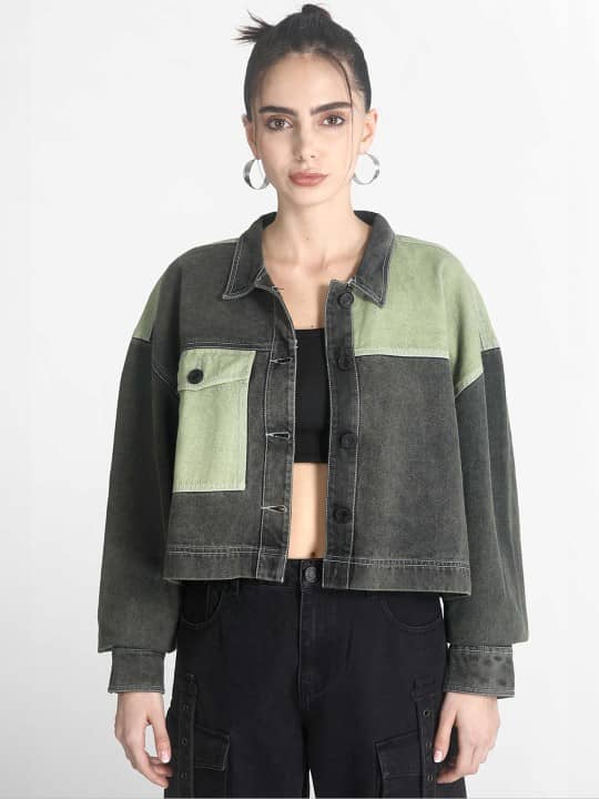 Bene Kleed Women Denim Jacket ( Green ) - Jackets & Coats | Buy online on ZillyBuy