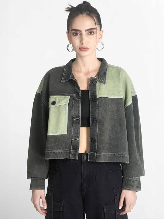     			Bene Kleed - Cotton Green Denim Jacket