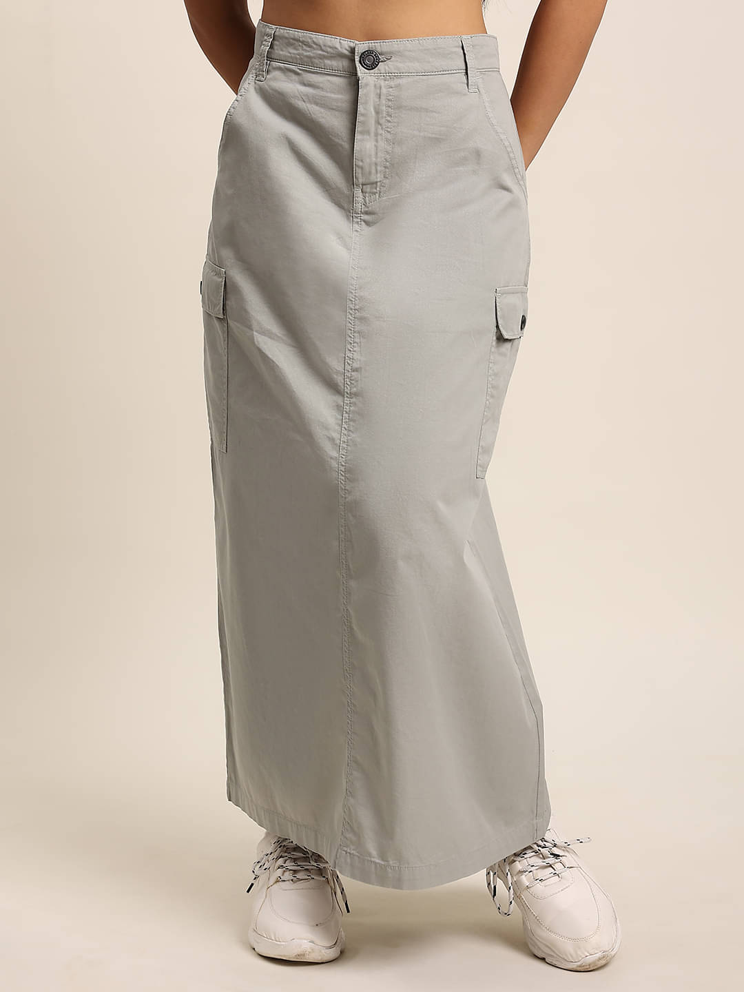 Bene Kleed Grey Cotton Women's A-Line Skirt ( Pack of 1 ) Bene Kleed Grey Cotton Women's A-Line Skirt ( Pack of 1 )