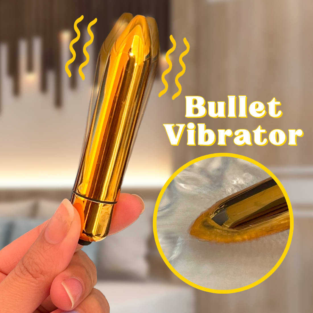     			Calmras Bullet Golden Portable Manual Massager