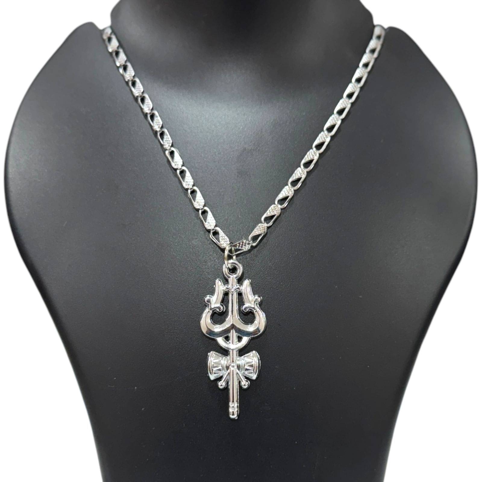    			Charms Silver Religious Pendant With Chain ( Pack of 1 )