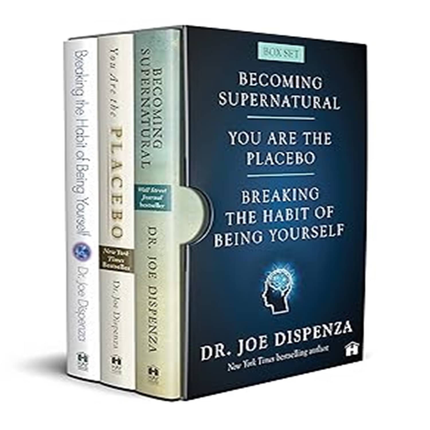 Dr. Joe Dispenza Box Set: Becoming Supernatural, You Are the Placebo, Breaking the Habit of Being Yourself Paperback – 1 July 2022 Dr. Joe Dispenza Box Set: Becoming Supernatural, You Are the Placebo, Breaking the Habit of Being Yourself Paperback – 1 July 2022