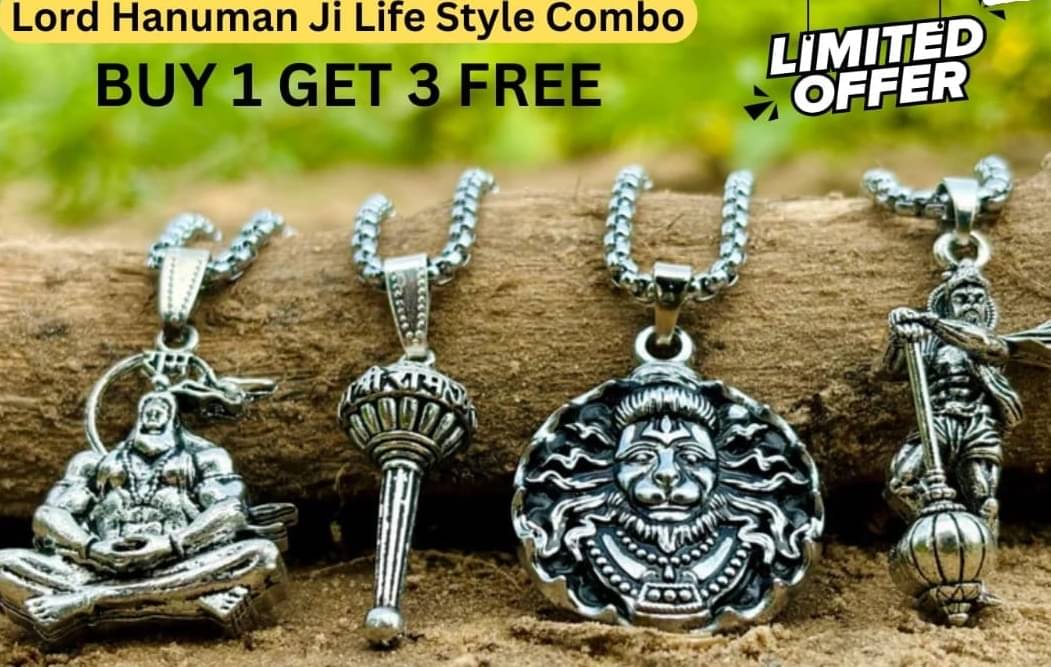     			DvR ClicK Hanuman Gada Hanuman Ji Locket ( Pack of 4 )