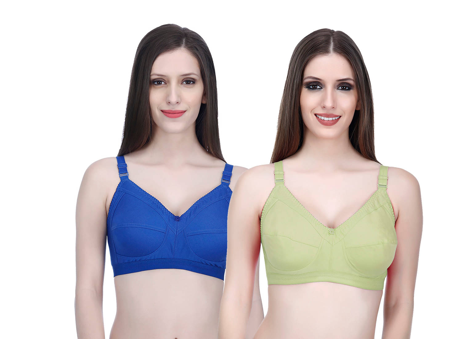     			Elina Pack of 2 Cotton Non Padded Minimizer Bra For Women ( Multicolor )