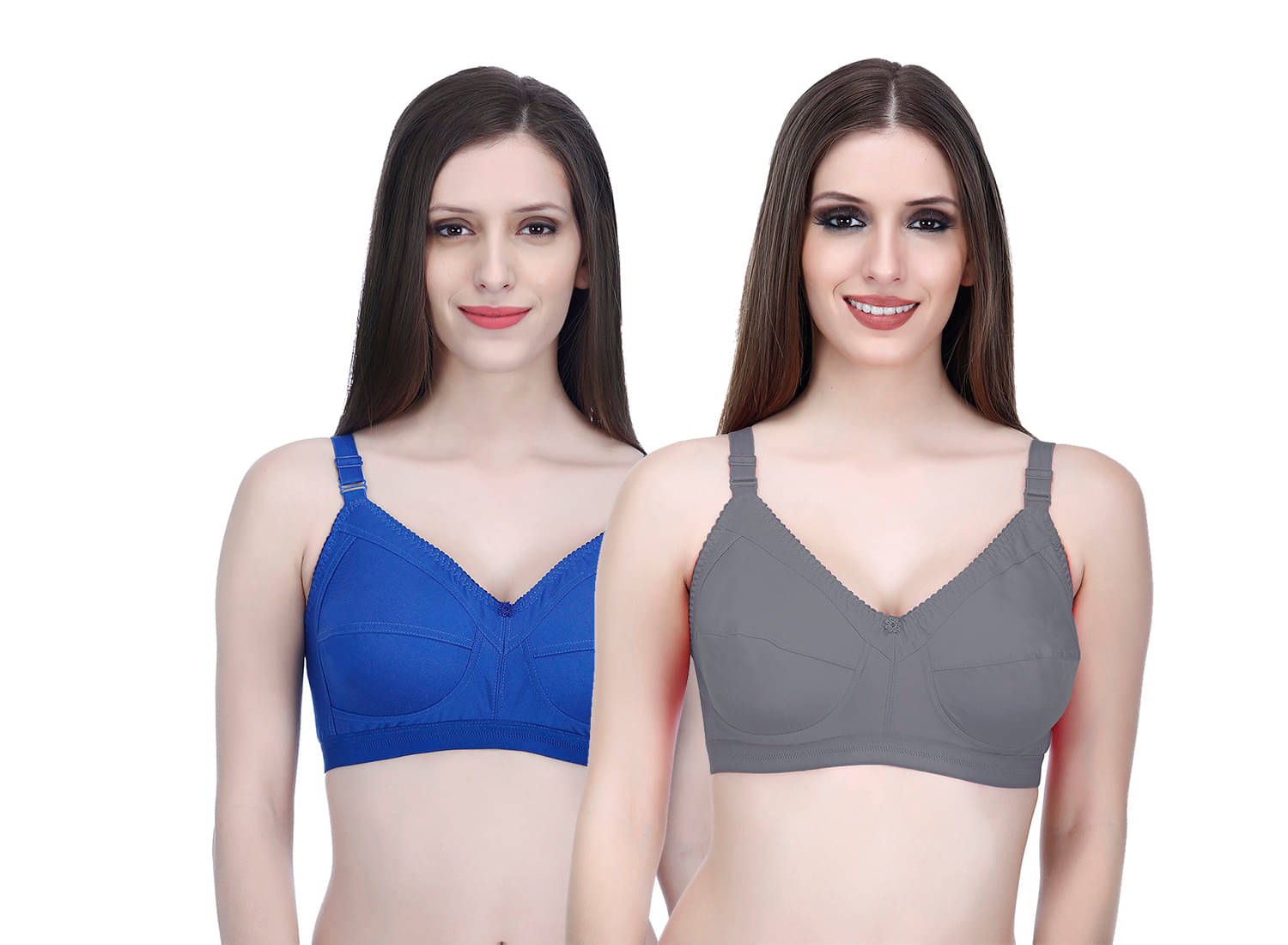     			Elina Pack of 2 Cotton Non Padded Minimizer Bra For Women ( Multicolor )