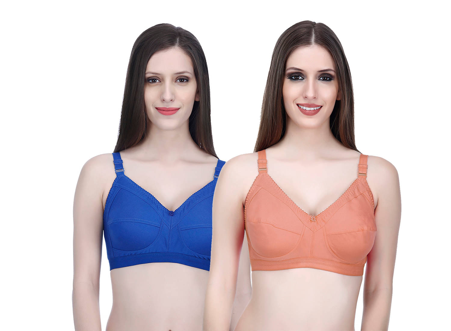     			Elina Pack of 2 Cotton Non Padded Minimizer Bra For Women ( Multicolor )