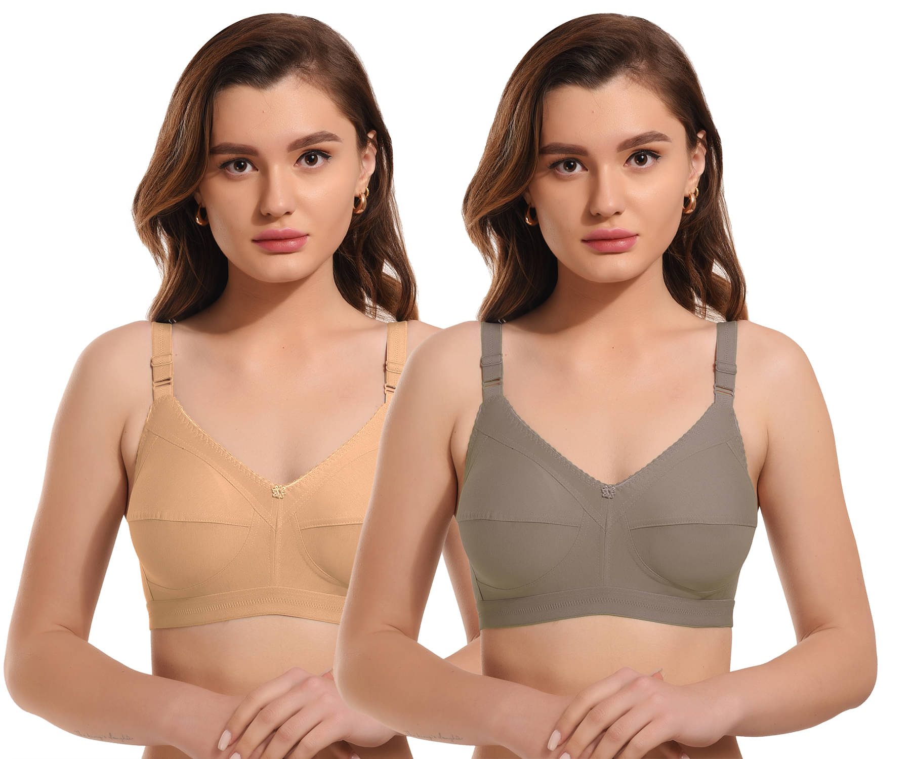     			Elina Pack of 2 Cotton Non Padded Minimizer Bra For Women ( Multicolor )