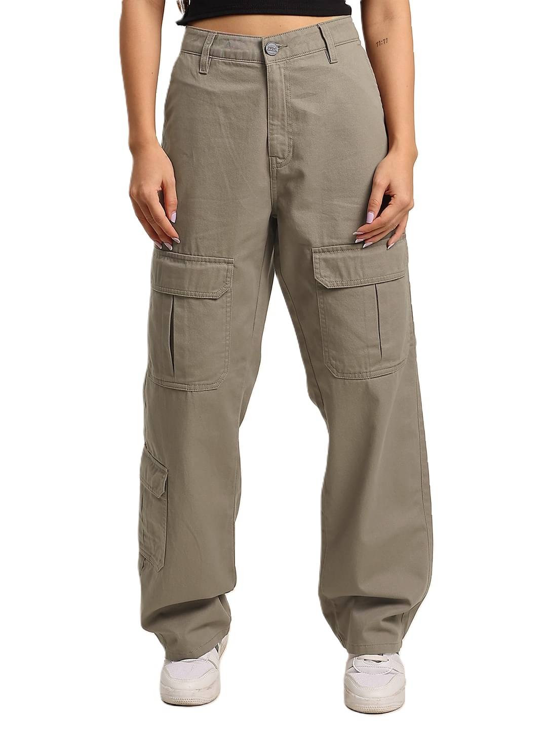     			IVOC Pack of 1 Cotton Straight Women's Cargo Pants ( Brown )
