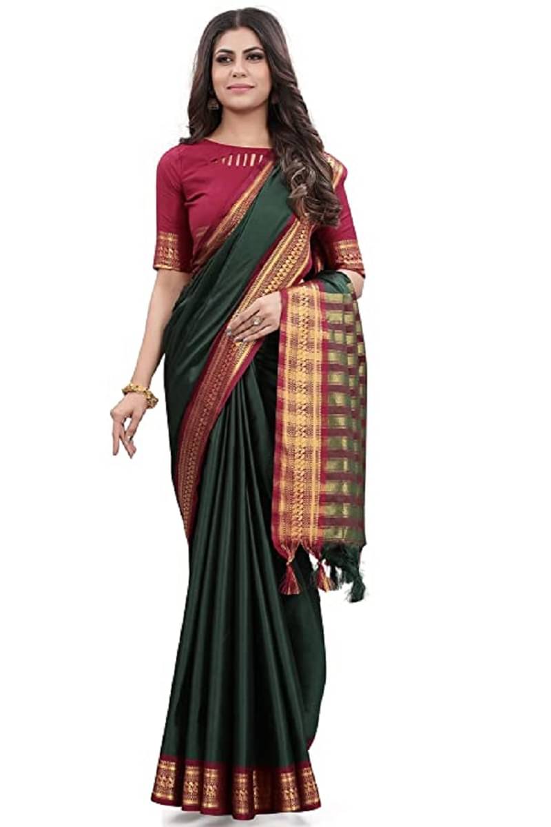 Kalpana Creation Cotton Silk Woven Saree With Unstitched Blouse Piece ( Light Green ) Kalpana Creation Cotton Silk Woven Saree With Unstitched Blouse Piece ( Light Green )