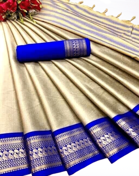 Kalpana Creation Cotton Silk Woven Saree With Unstitched Blouse Piece ( Beige ) Kalpana Creation Cotton Silk Woven Saree With Unstitched Blouse Piece ( Beige )