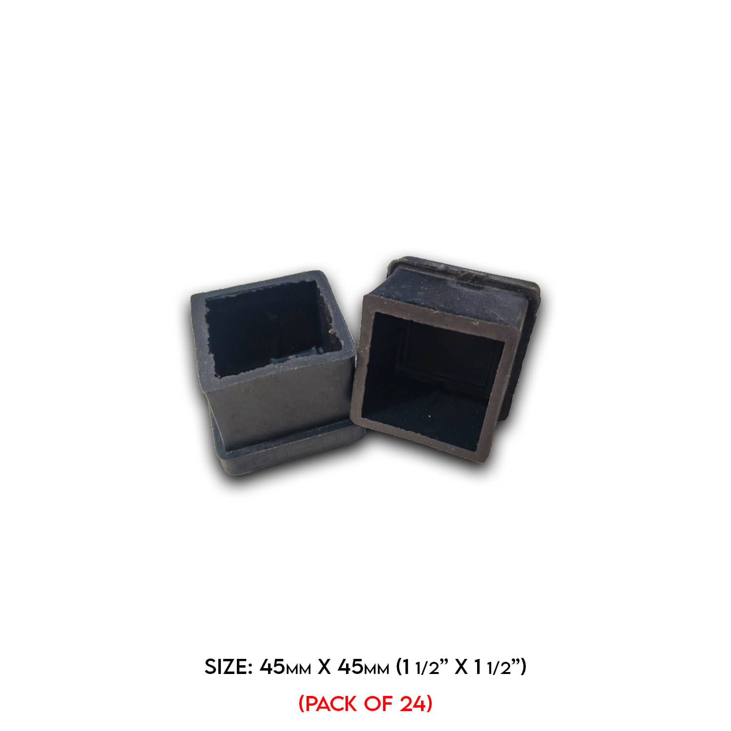 LXMI Floor Protector Square Rubber CapBush for Furniture Chair Table 45 x 45 mm (1 1/2 X 1 1/2) (Pack of 24) LXMI Floor Protector Square Rubber CapBush for Furniture Chair Table 45 x 45 mm (1 1/2 X 1 1/2) (Pack of 24)