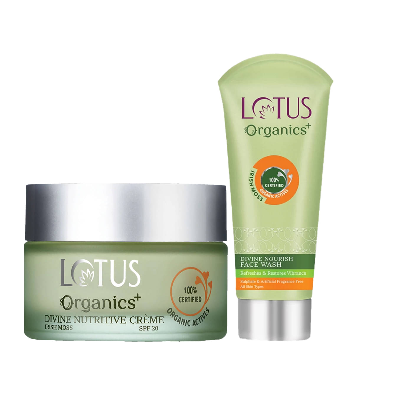     			Lotus Organics, Divine Nutritive Cream 50g , Nourish Face Wash 100g (Pack of 2)