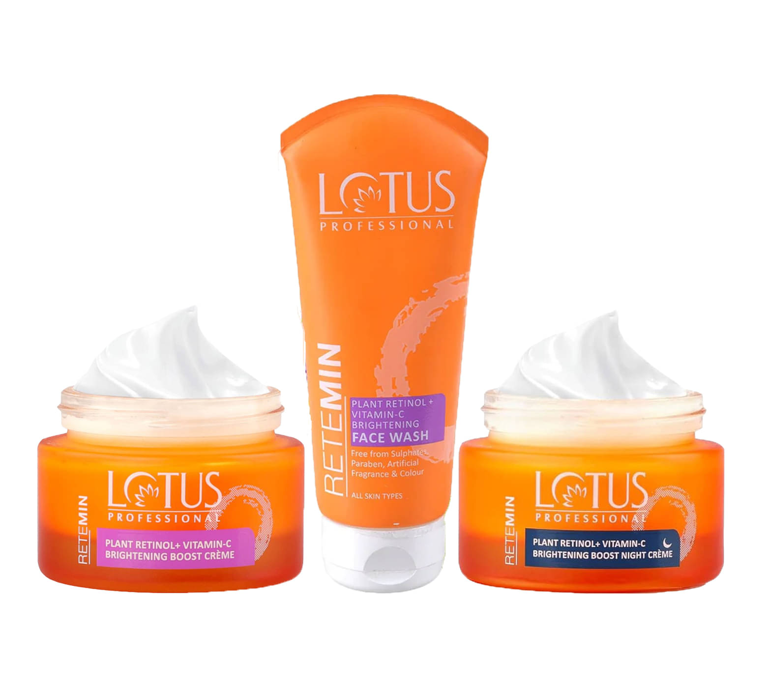     			Lotus Professional Retemin Plant Retinol , Vitamin C Day Cream 50g , Night Cream 50g, Face Wash 100g (Pack of 4)