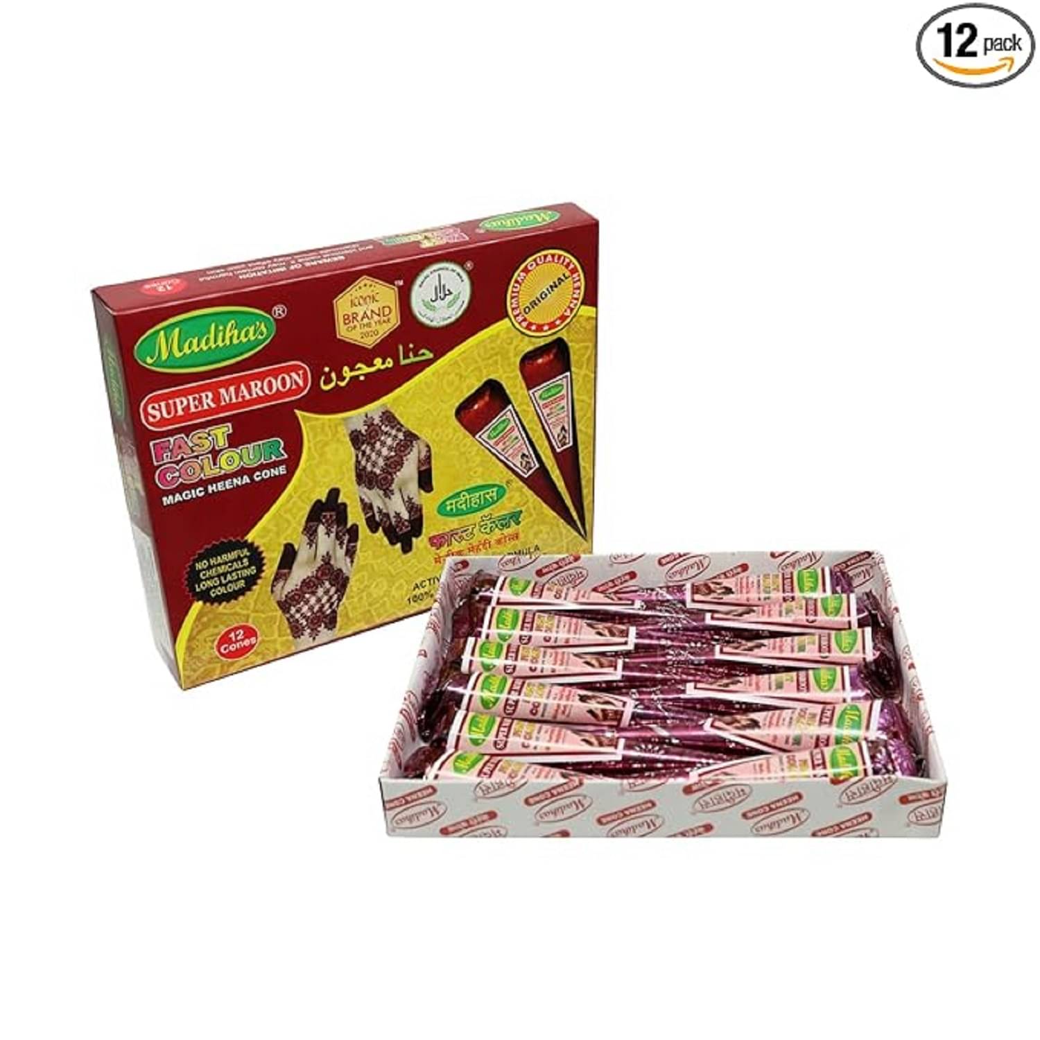 MADIHA'S Organic Henna 336 g Pack of 12 MADIHA'S Organic Henna 336 g Pack of 12