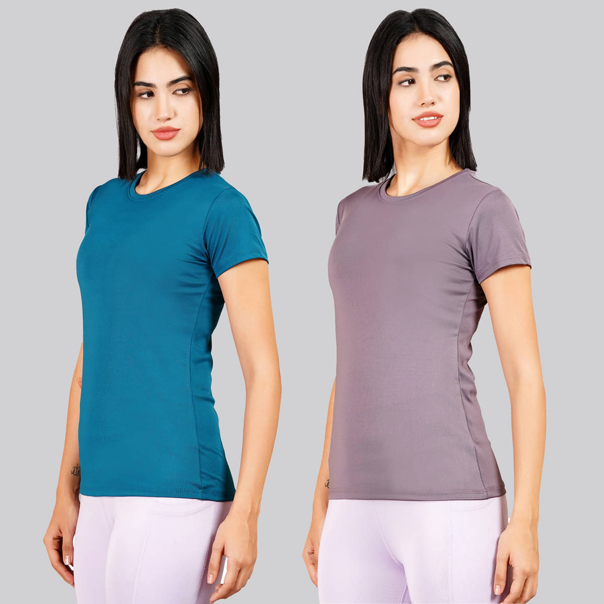     			NEVER LOSE Grey Polyester Compression - Pack of 2