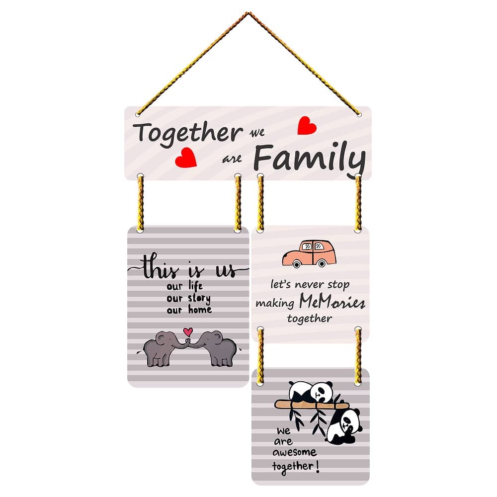 Positive Vibe Lifestyle Wood Family wall hanging decor Wall Sculpture Multi - Pack of 1