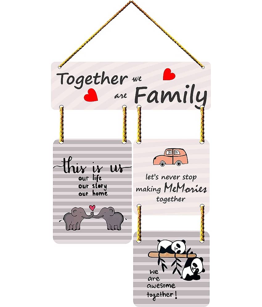 Positive Vibe Lifestyle Wood Family wall hanging decor Wall Sculpture Multi - Pack of 1