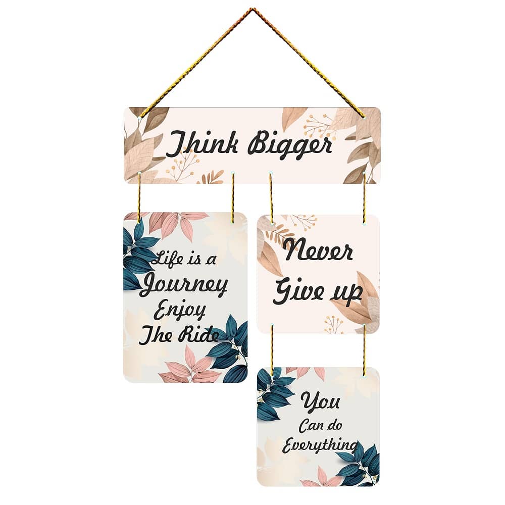 Positive Vibe Lifestyle Wood Motivational Wall Hanging Decor Wall Sculpture Multi - Pack of 1