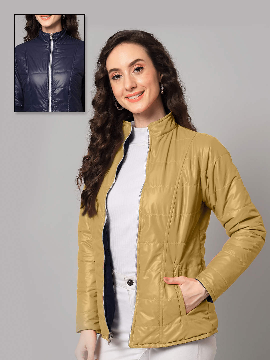     			Purys - Polyester Navy Jackets