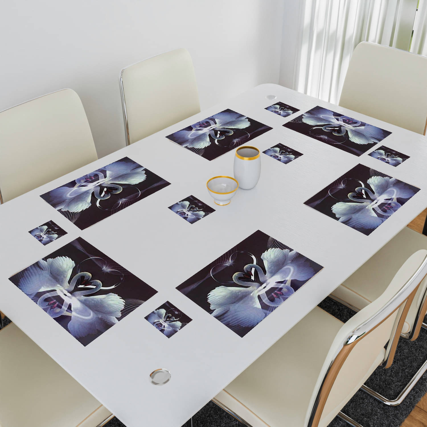    			Revexo PVC Solid Rectangle Table Mats & Coasters ( 40 cm x 30 cm ) Pack of 1 - Multi