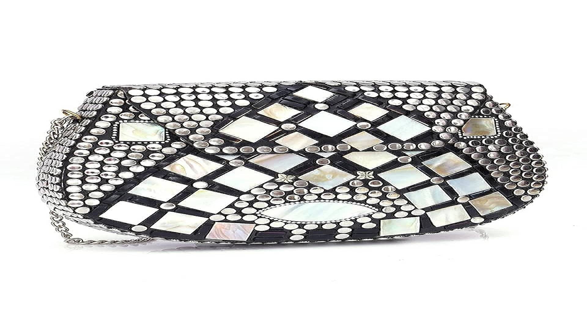     			Shakuntla Vintage Silver Metal Crossbody