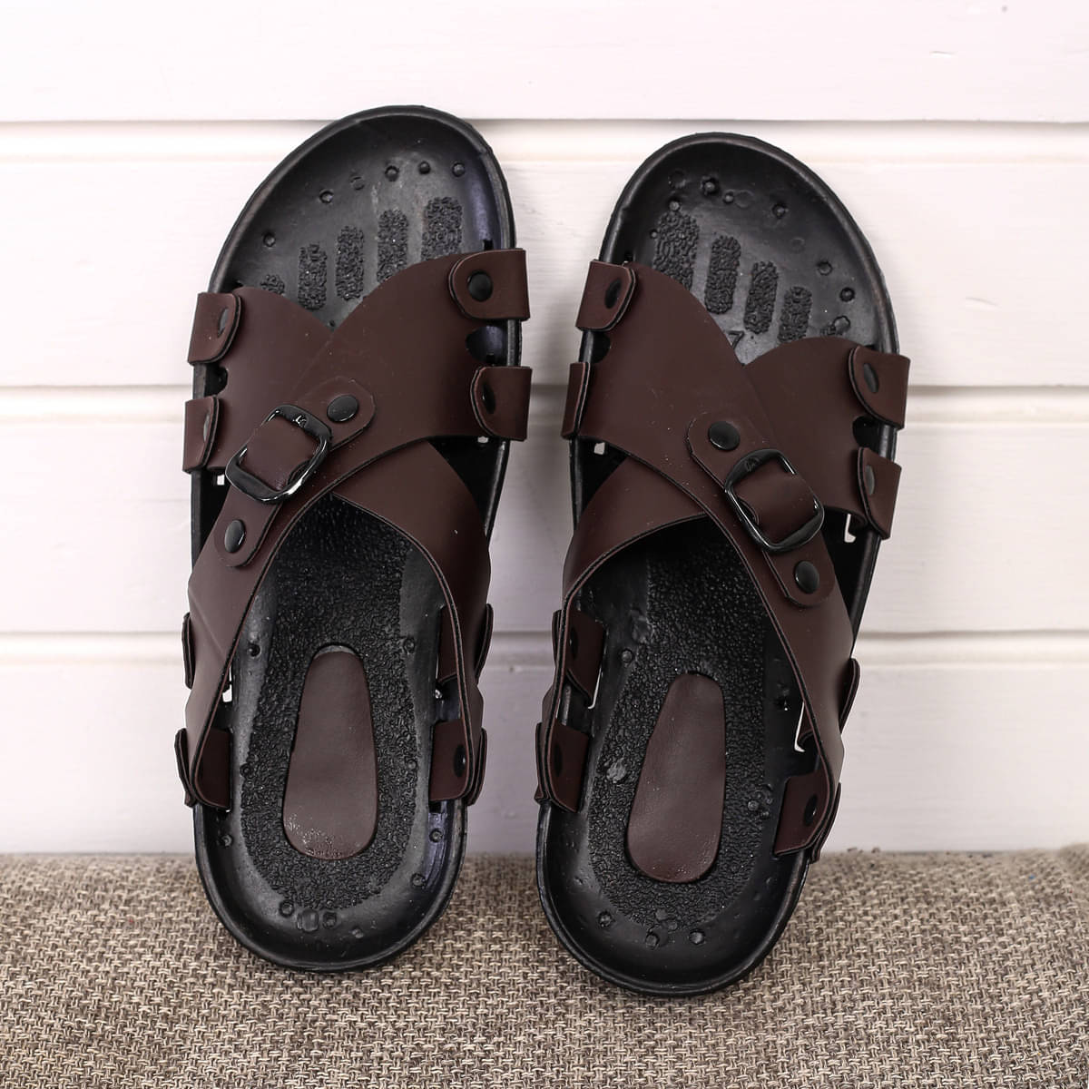     			Style Height - Brown Men's Korean Sandals