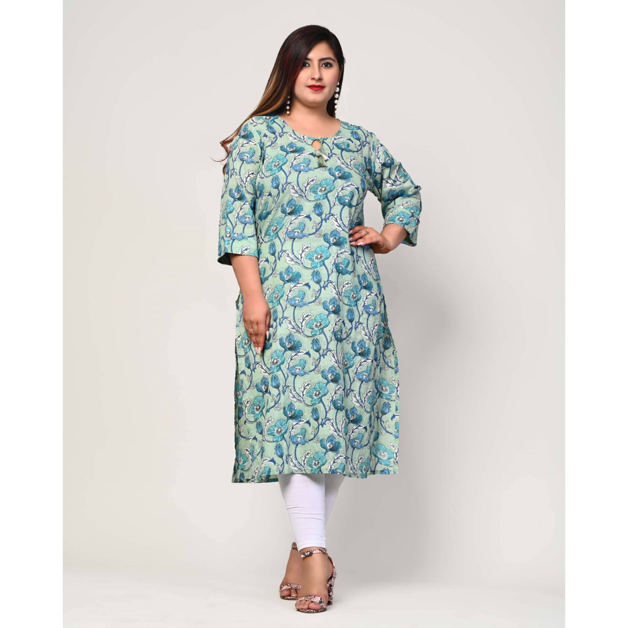 Swasti Pack of 1 Cotton Printed Straight Women's Kurti - ( Green ) Swasti Pack of 1 Cotton Printed Straight Women's Kurti - ( Green )
