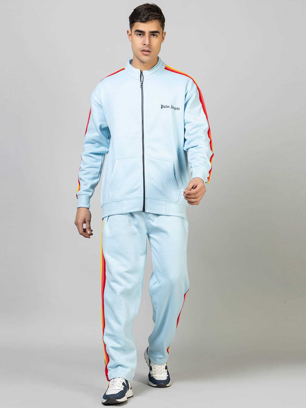     			The Emperor Turquoise Cotton Blend Relaxed Fit Men's Tracksuit ( Pack of 1 )