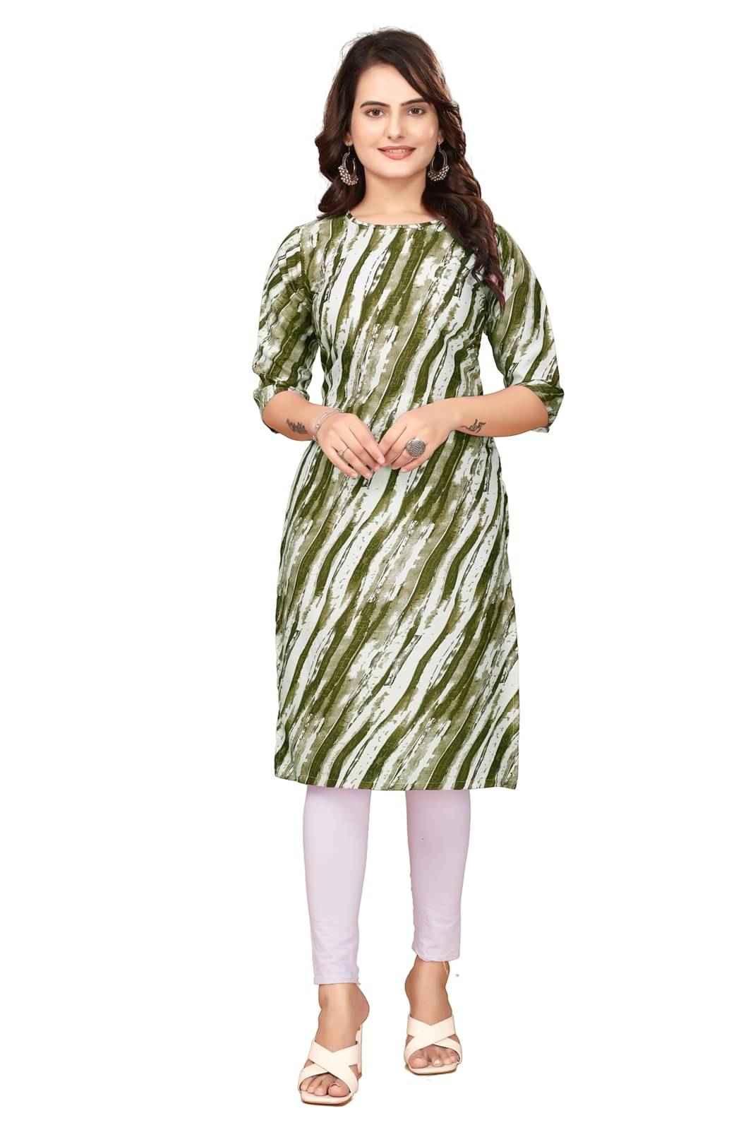 VACHHARAJ DESIGN Pack of 1 Crepe Printed Straight Women's Kurti - ( Green ) VACHHARAJ DESIGN Pack of 1 Crepe Printed Straight Women's Kurti - ( Green )