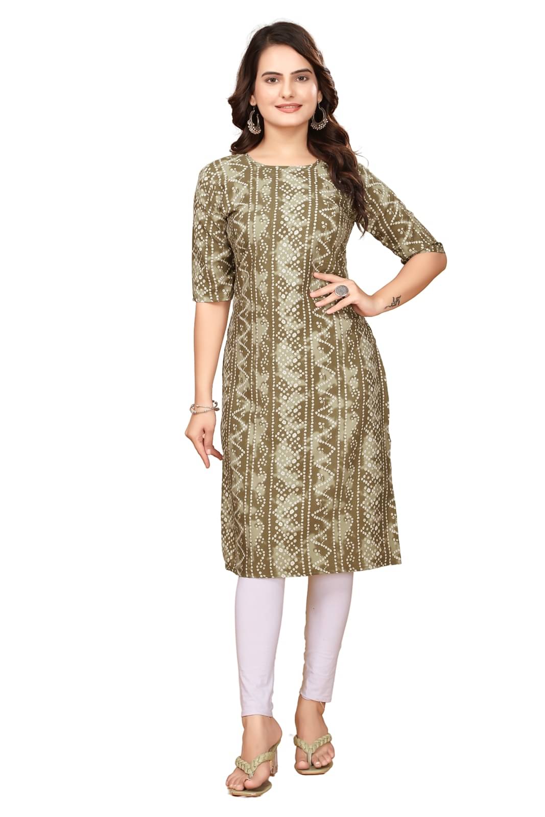     			VACHHARAJ DESIGN Pack of 1 Crepe Printed Straight Women's Kurti - ( Multicolor )