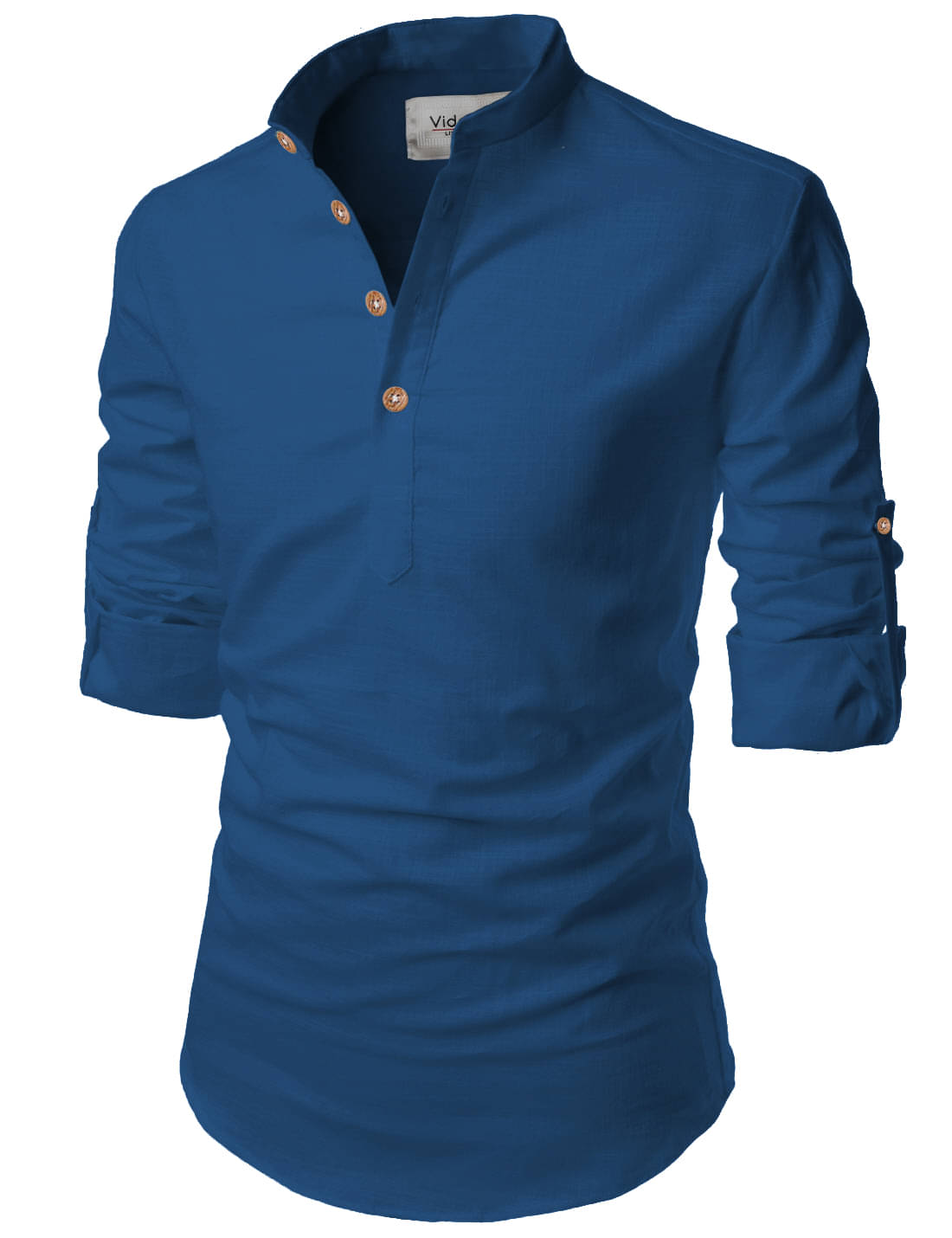Vida Loca Linen Slim Fit Solids Rollup Sleeves Men's Casual Shirt - Royal Blue ( Pack of 1 ) Vida Loca Linen Slim Fit Solids Rollup Sleeves Men's Casual Shirt - Royal Blue ( Pack of 1 )