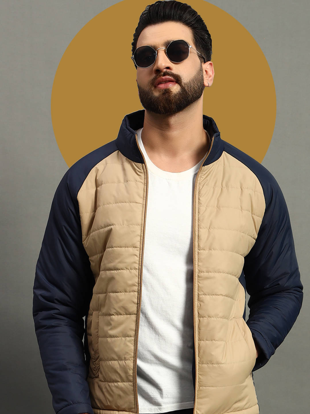 renuovo Polyester Men's Puffer Jacket - Beige ( Pack of 1 ) renuovo Polyester Men's Puffer Jacket - Beige ( Pack of 1 )