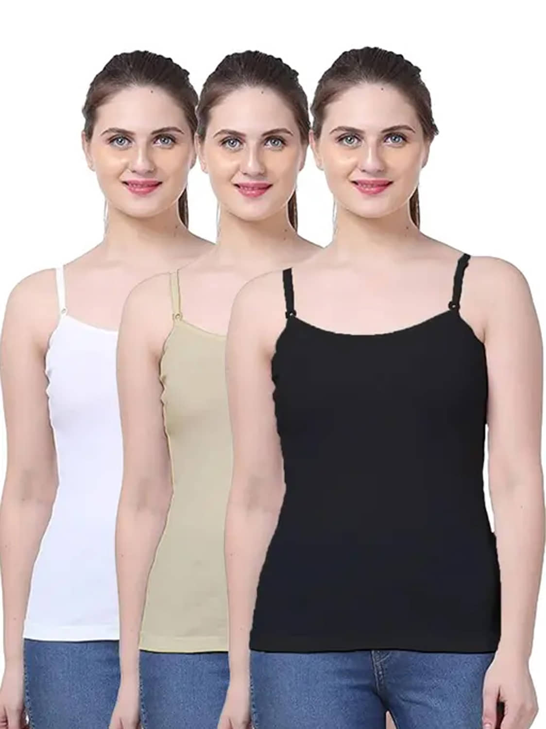 sudarking Pack of 3 Cotton Slip ( Black )