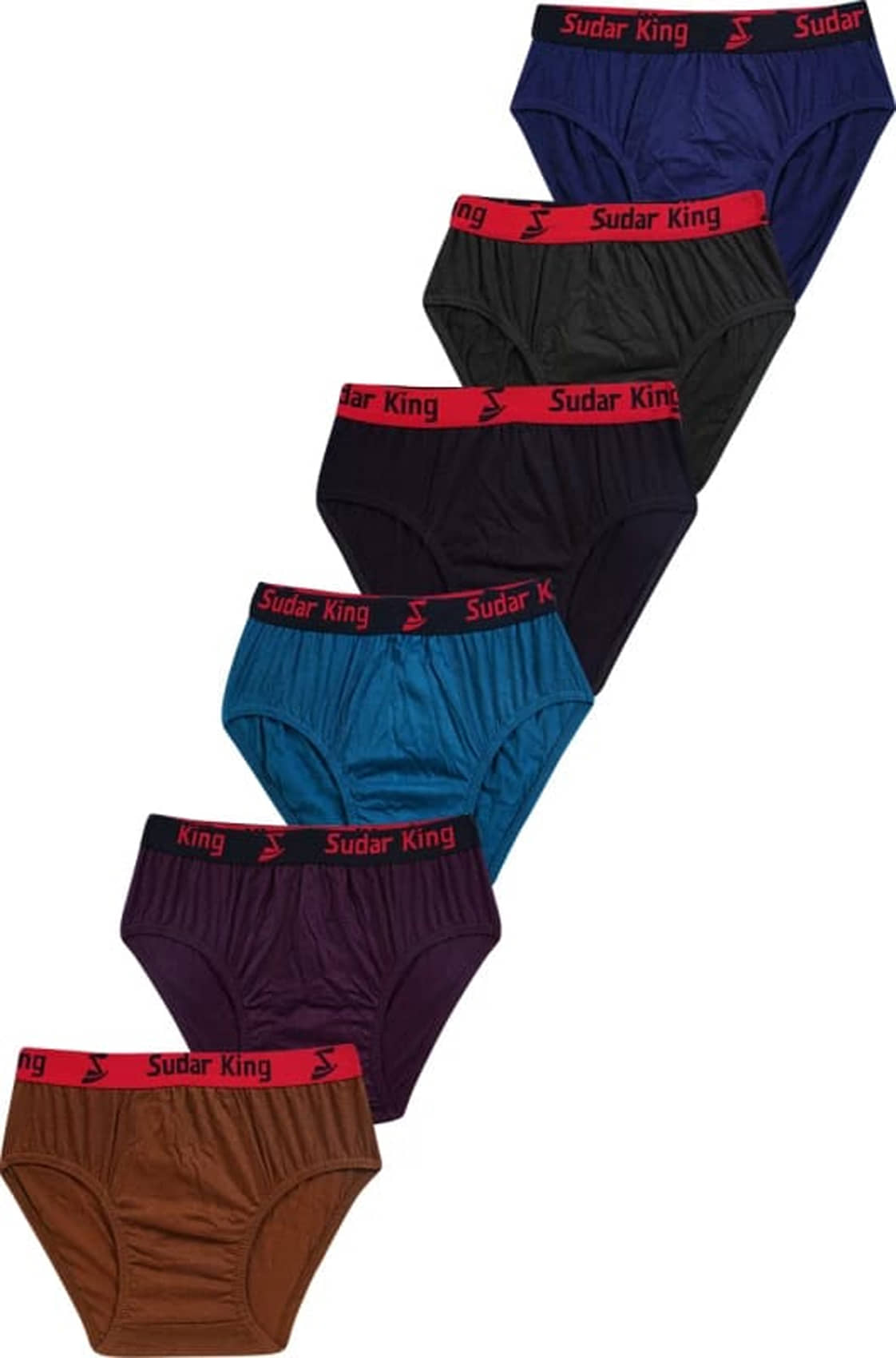 sudarking Pack of 6 Cotton Blend Briefs For Men's ( Multicolor )