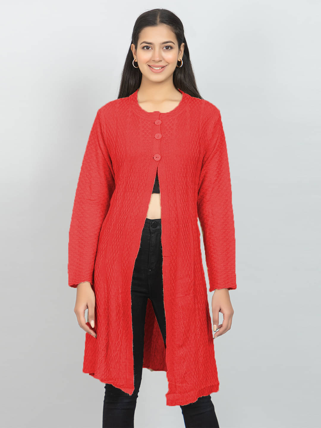 woolkart Woollen Women's Shrugs - Red ( )     			woolkart Woollen Women's Shrugs - Red ( )
