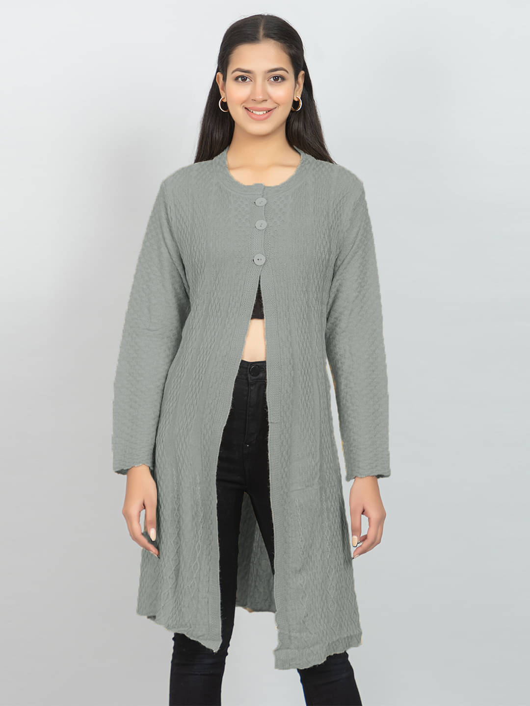woolkart Woollen Women's Shrugs - Grey ( )     			woolkart Woollen Women's Shrugs - Grey ( )