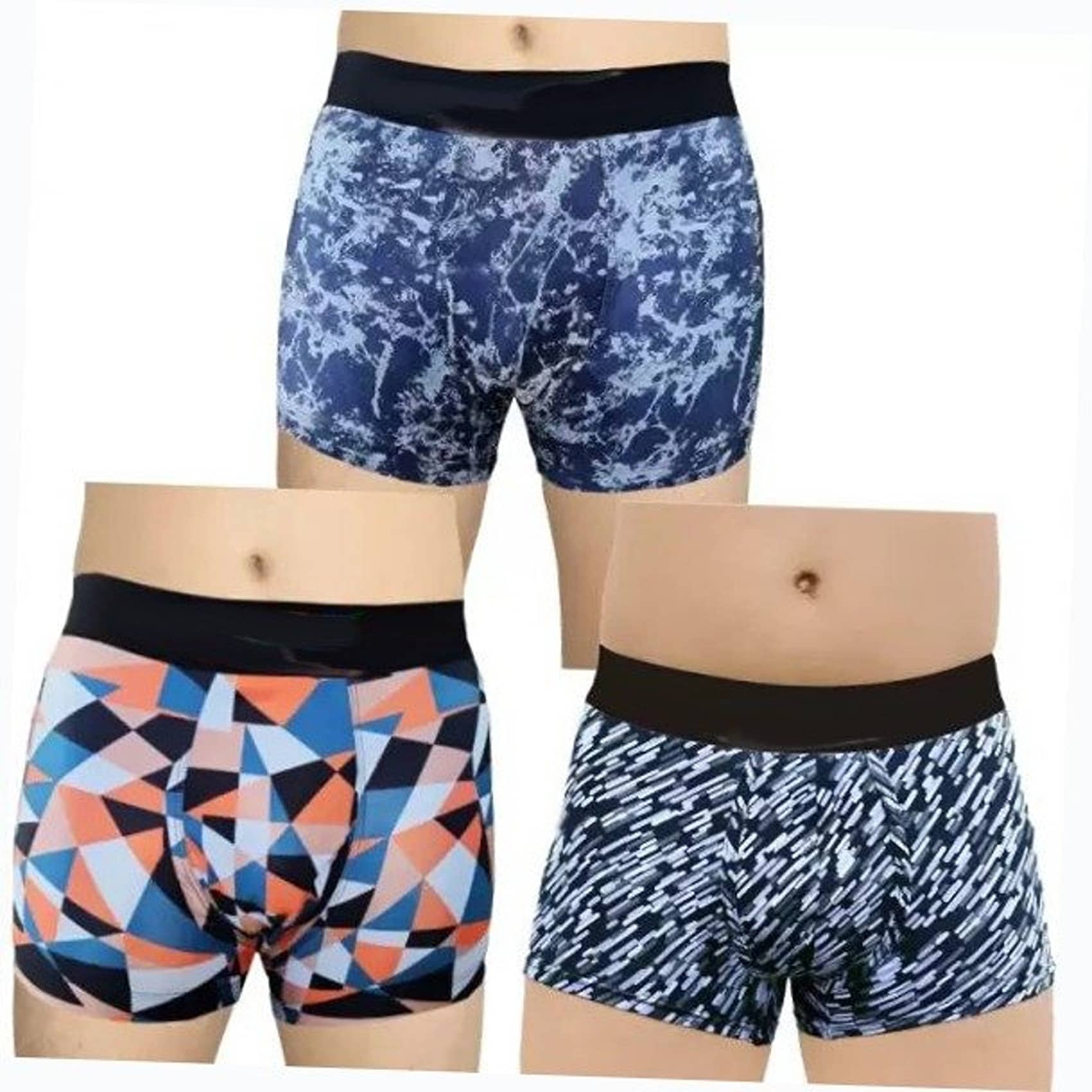 Cavenders Pack of 3 Nylon Trunks For Men's ( Multicolor )