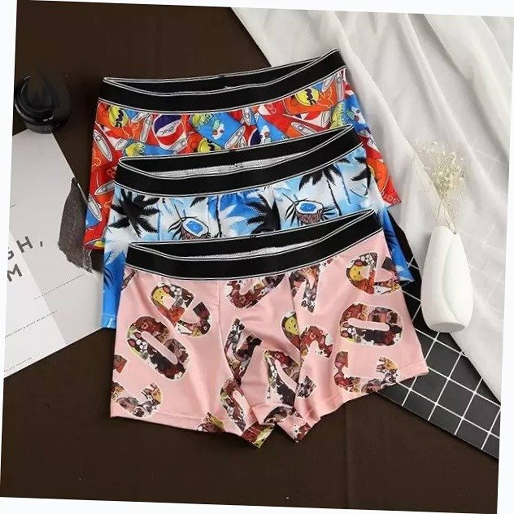 Cavenders Pack of 3 Nylon Trunks For Men's ( Multicolor )