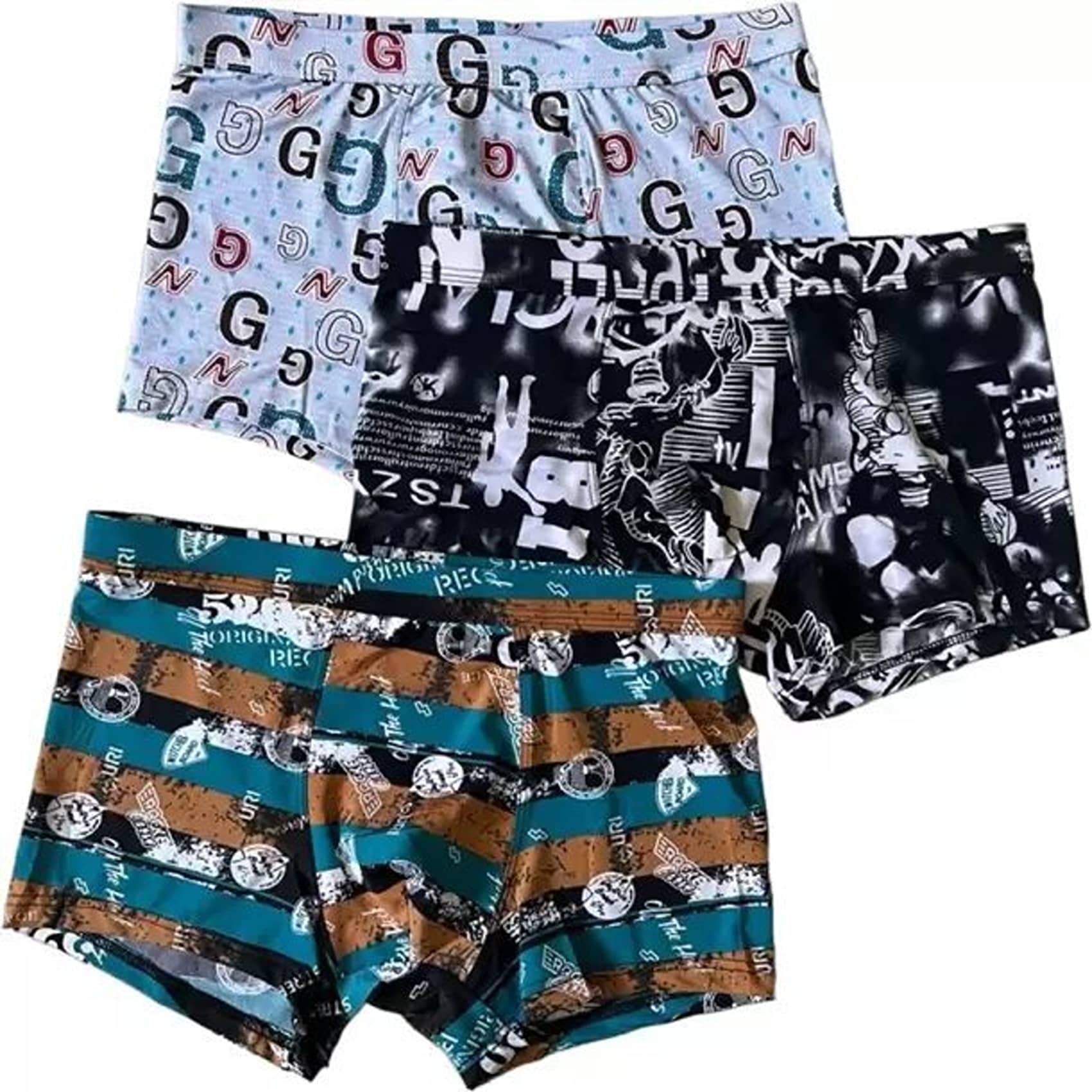 Cavenders Pack of 3 Nylon Trunks For Men's ( Multicolor )