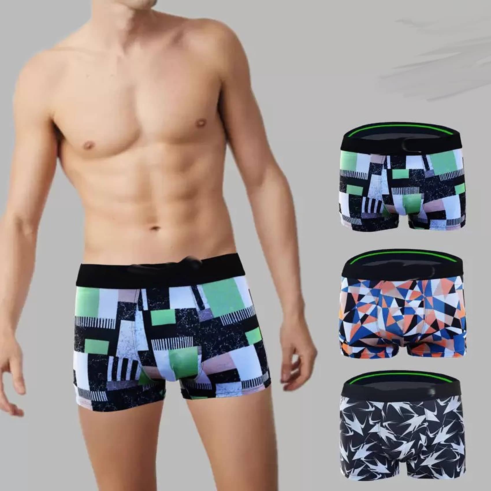 Cavenders Pack of 3 Nylon Trunks For Men's ( Multicolor )