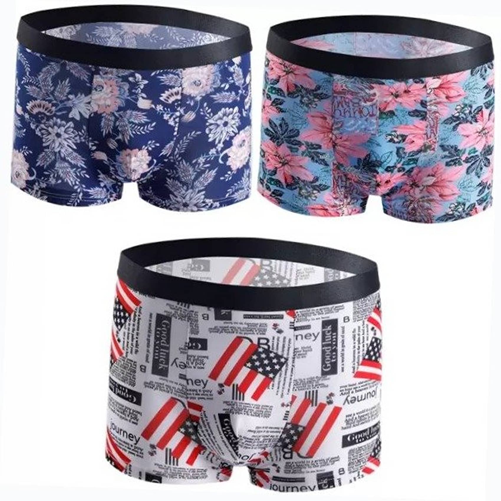 Cavenders Pack of 3 Nylon Trunks For Men's ( Multicolor )