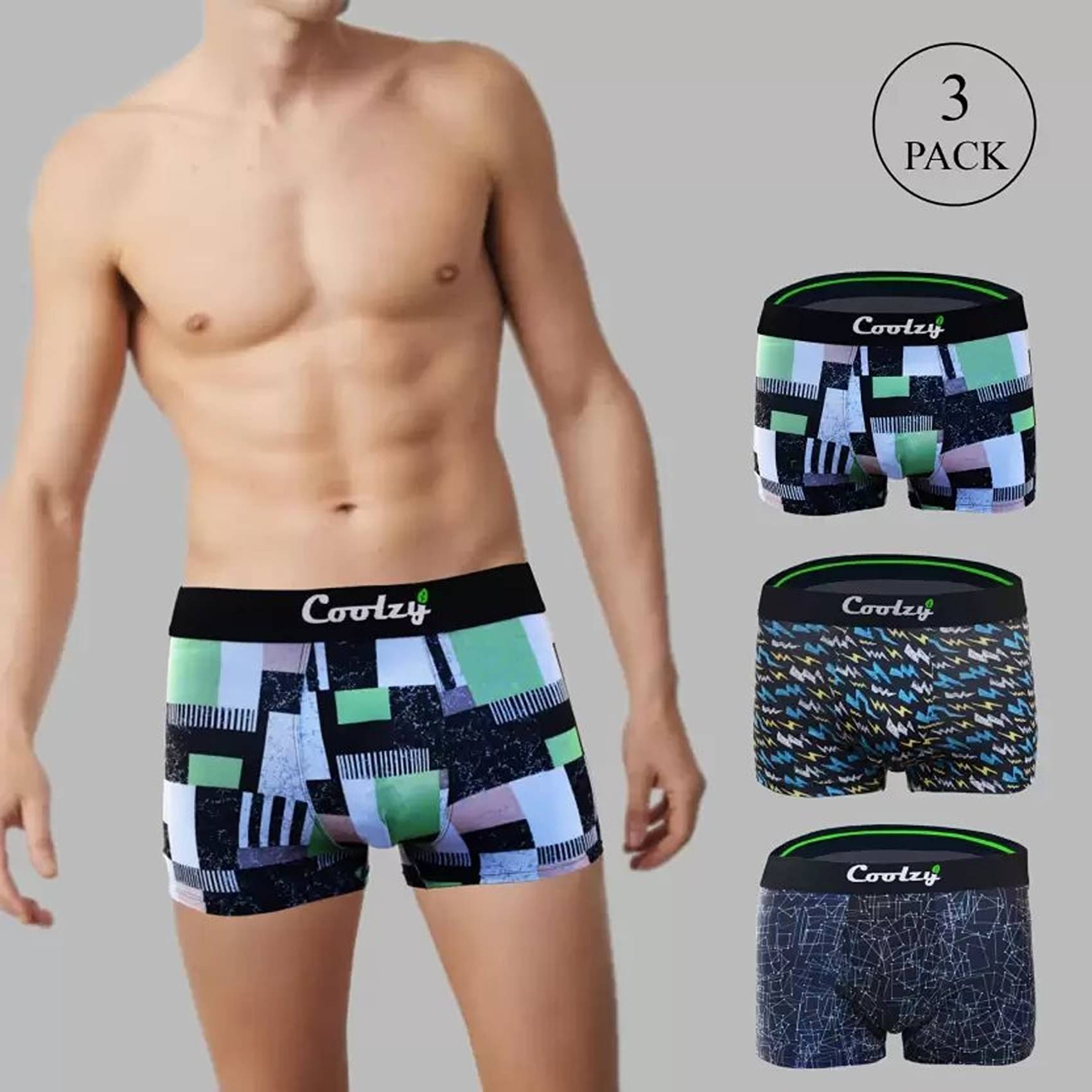 Cavenders Pack of 3 Nylon Trunks For Men's ( Multicolor ) Cavenders Pack of 3 Nylon Trunks For Men's ( Multicolor )