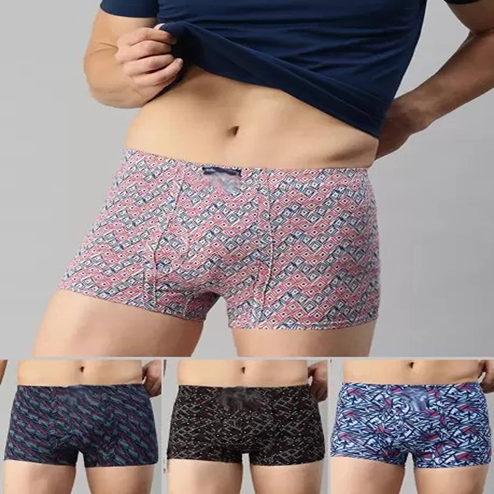 Cavenders Pack of 3 Nylon Trunks For Men's ( Multicolor )