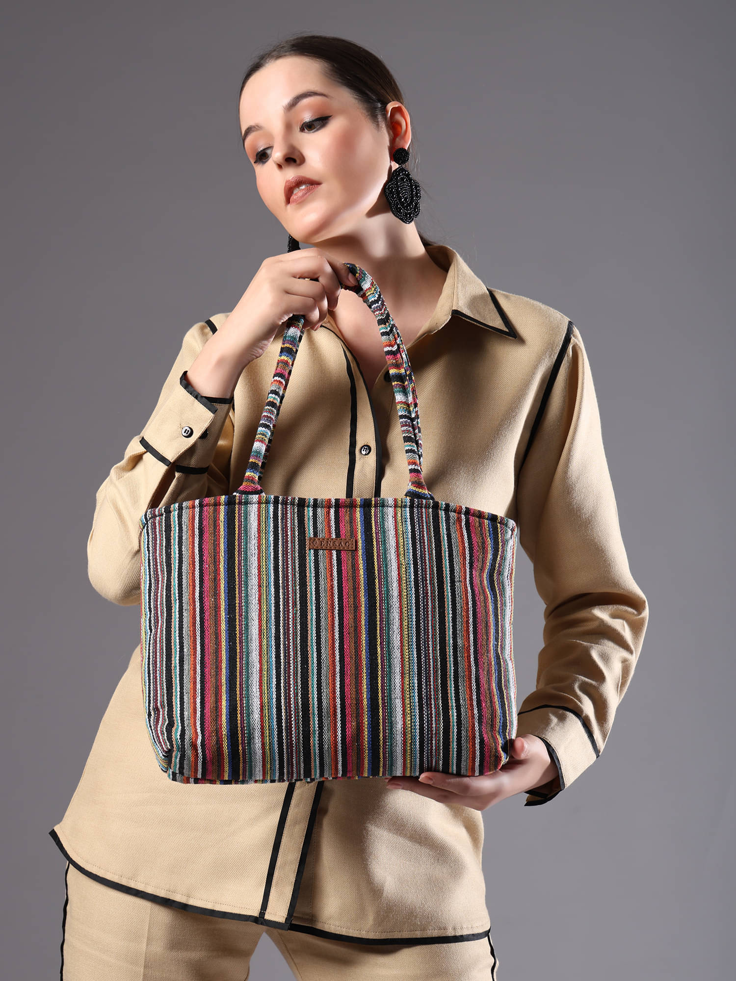     			ENSAC Tote Bag Cotton Set of 1 ( Multicolor )