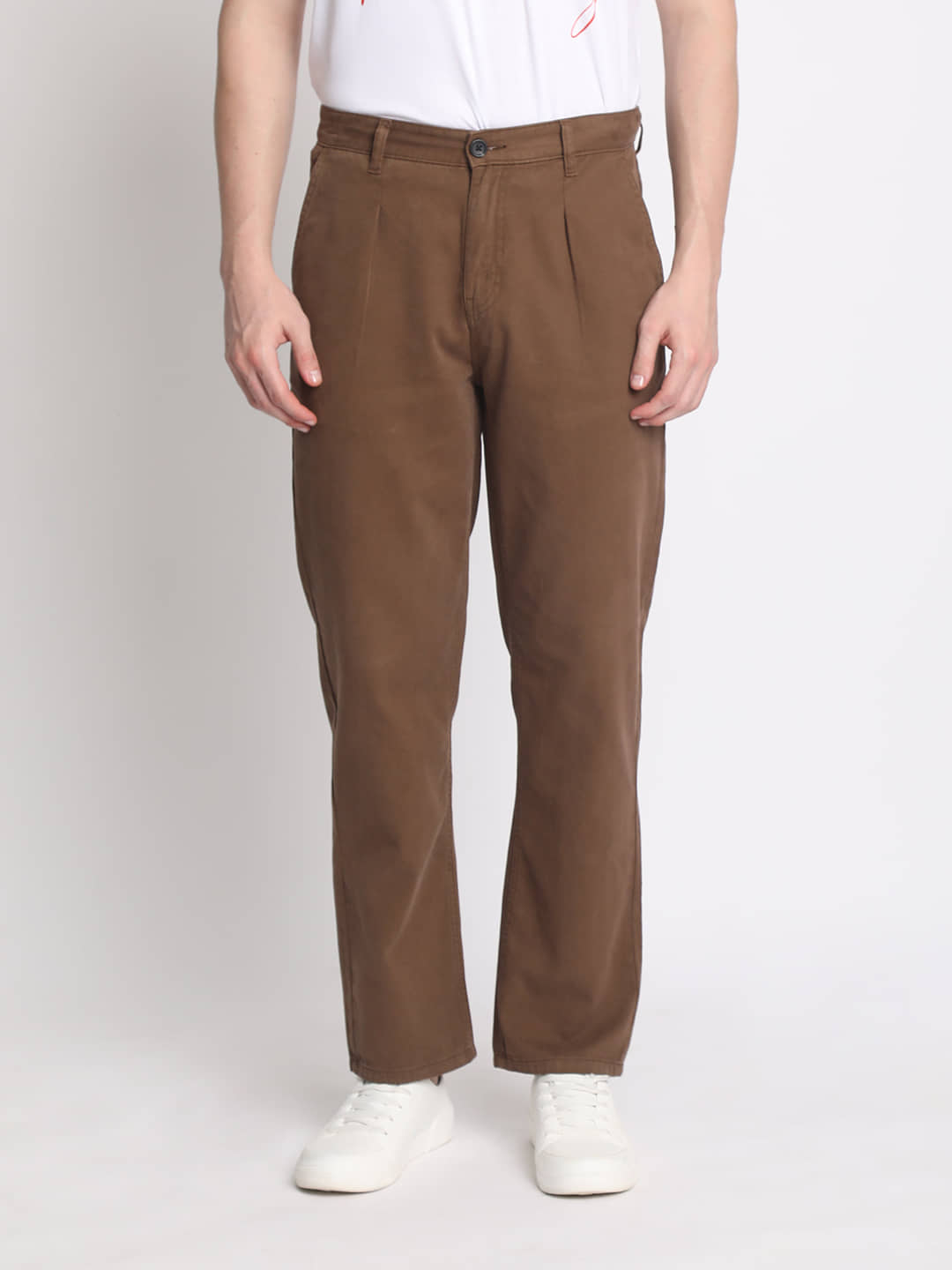 IVOC Straight Flat Men's Chinos - Brown ( Pack of 1 ) - Trousers | Buy online on ZillyBuy