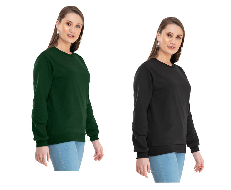 IndiWeaves Fleece Women's Non Hooded Sweatshirt ( Multi Color ) IndiWeaves Fleece Women's Non Hooded Sweatshirt ( Multi Color )