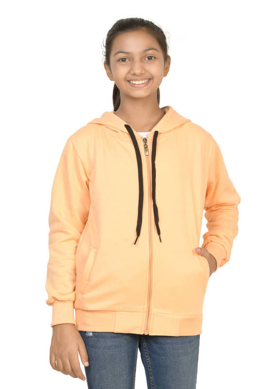     			IndiWeaves Girls Fleece Light Weight Jacket For ( Pack of 1 , Beige )