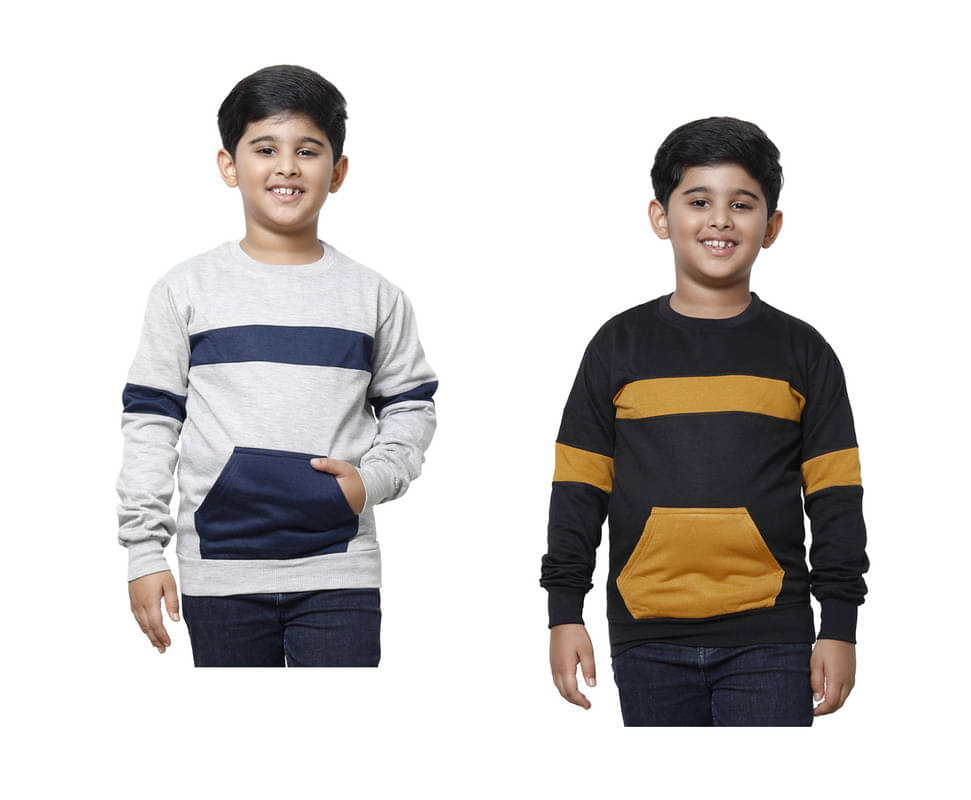     			IndiWeaves Pack of 1 Boys Fleece Sweatshirt ( Multicolor )