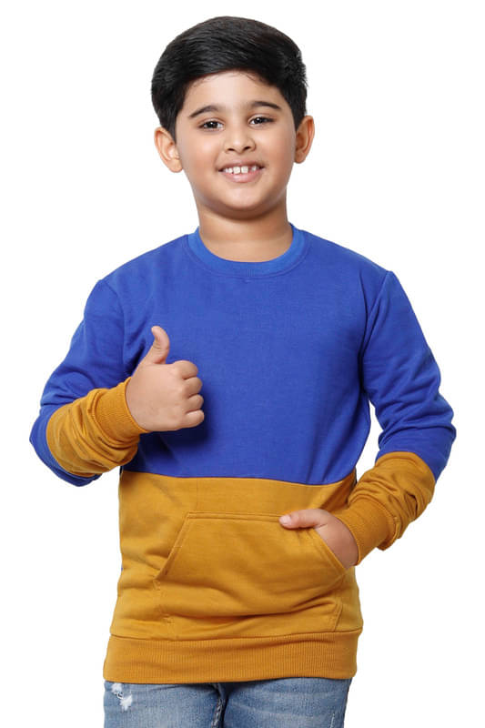     			IndiWeaves Pack of 1 Boys Fleece Sweatshirt ( Blue )